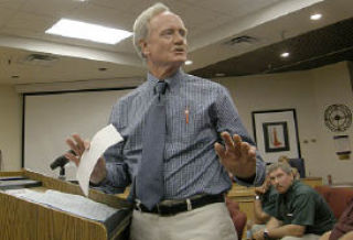 Pat Cavanaugh urged business owners to support the Business Improvement Area.