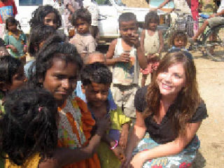 Erika Mosebach visits children in Kathmandu