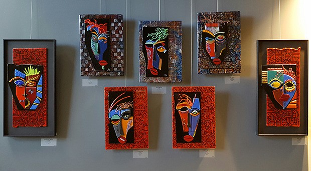 Di Faria's artfully woven fused glass works are on display at the Auburn Community & Event Center Gallery.