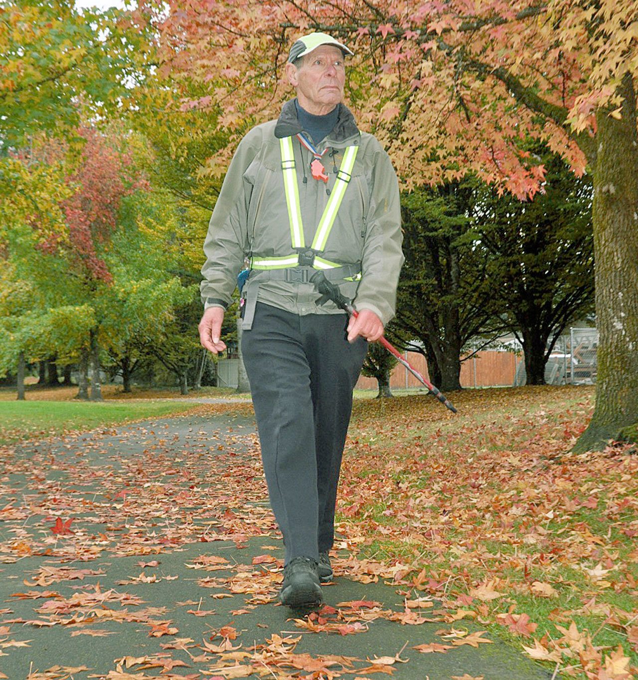 Don Stevenson is putting in the miles at Game Farm Park, a benefit for the Pulmonary Hypertension Association. RACHEL CIAMPI, Auburn Reporter