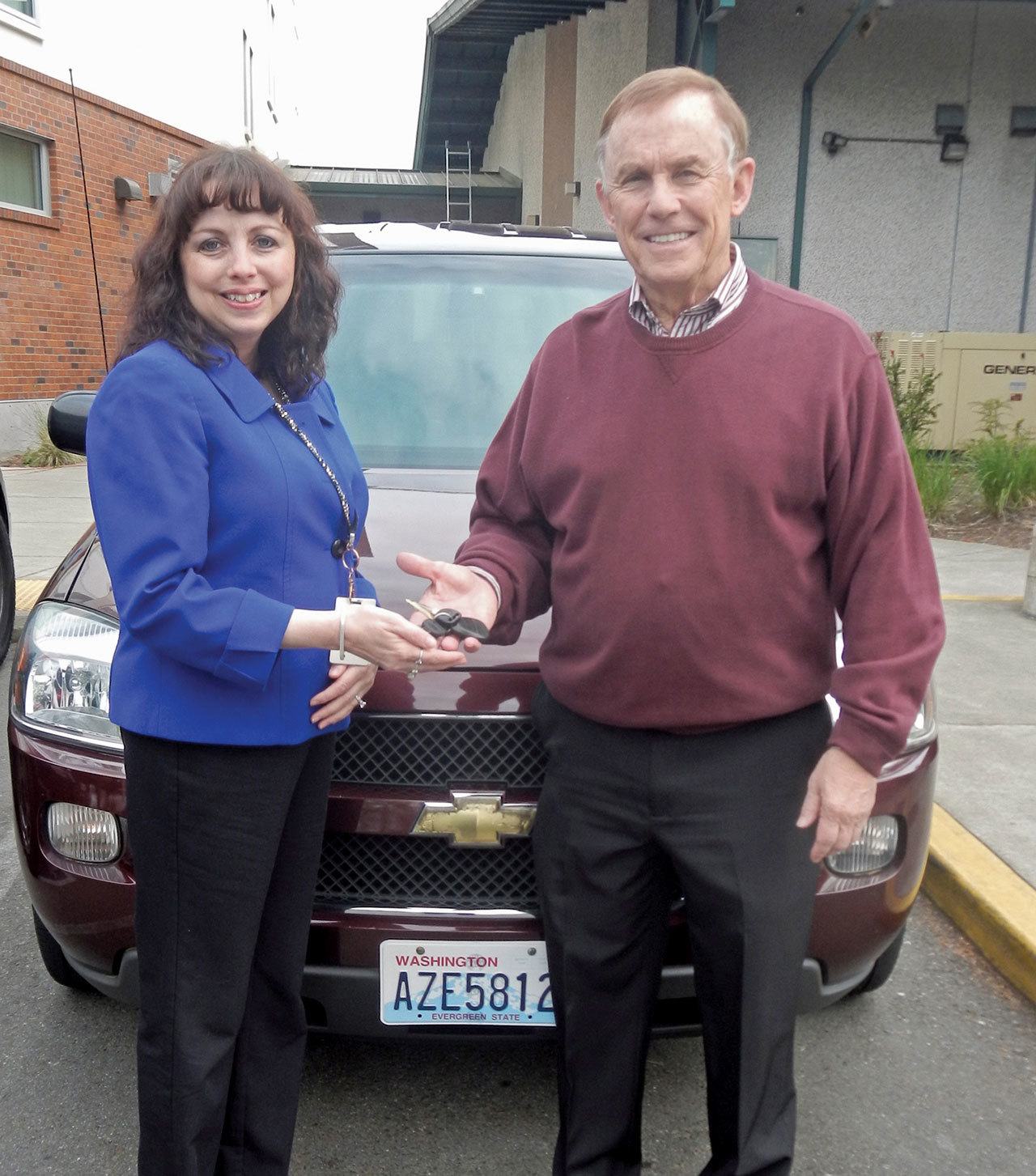 King County Councilmember Pete von Reichbauer with Robin Corak, executive director, Multi-Service Center, one of the agencies that will be receiving funds from the Youth and Family Homelessness Prevention Initiative that is part of the Best Starts for Kids Levy. COURTESY PHOTO