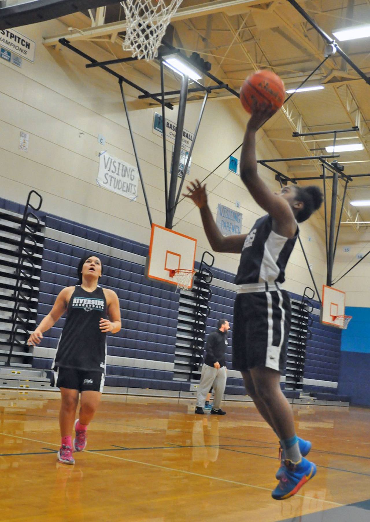 Auburn Riverside seniors Olivia Denton, left, and McKenzi Williams are focused on making a deep state-playoff run this season. RACHEL CIAMPI, Auburn Reporter