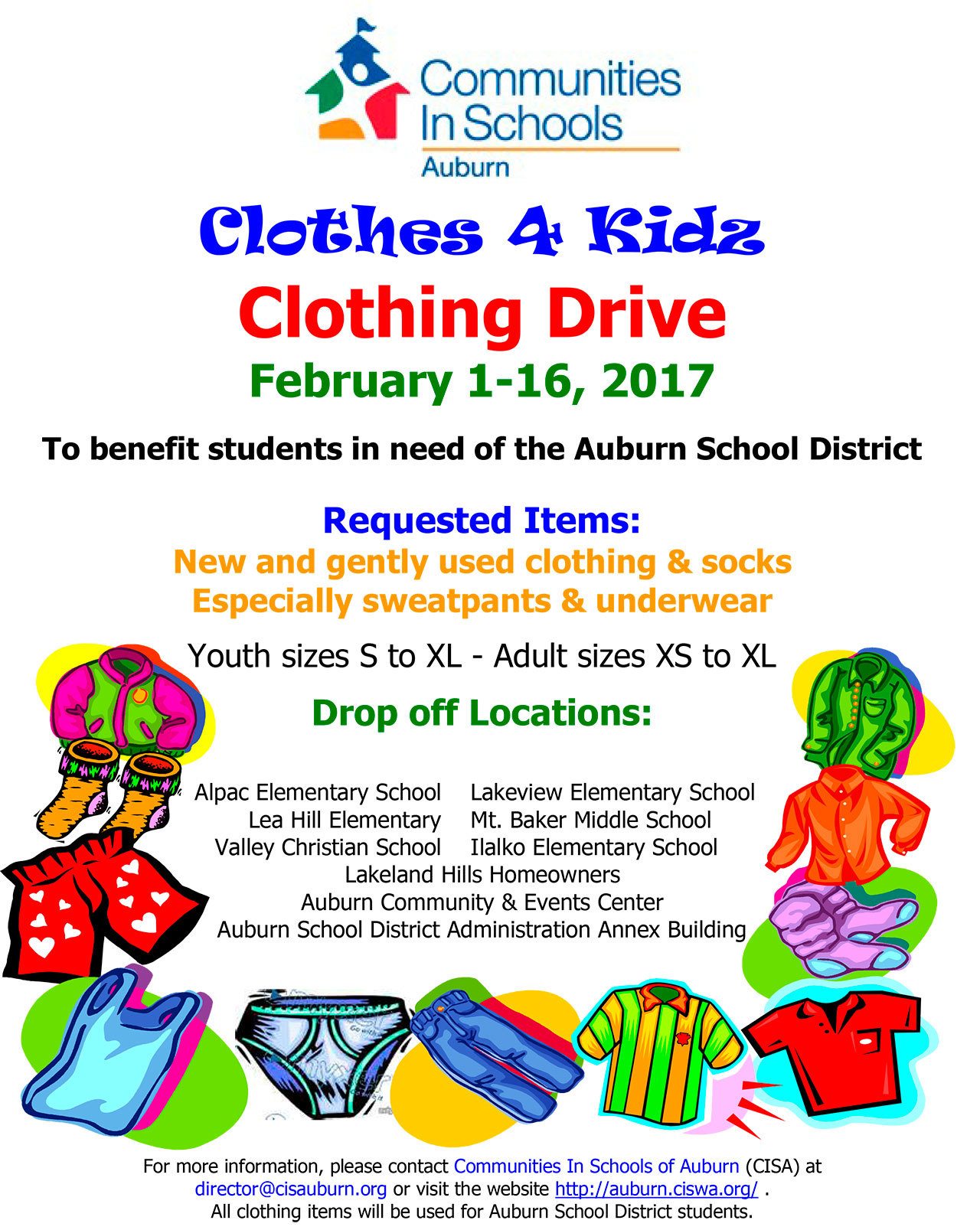 Communities In Schools of Auburn organizes clothing drive