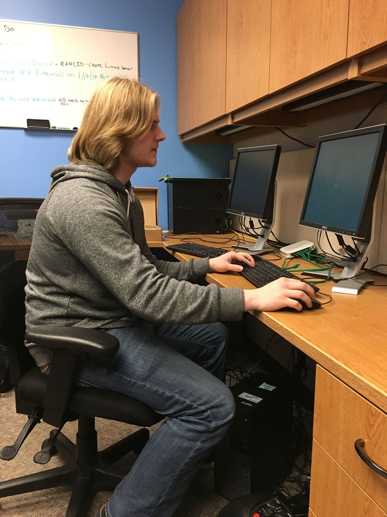 Students like Kyle Lease are taking advantage of Auburn School District’s technology department paid internship program to launch careers. CHRIS CHANCELLOR, Auburn Reporter