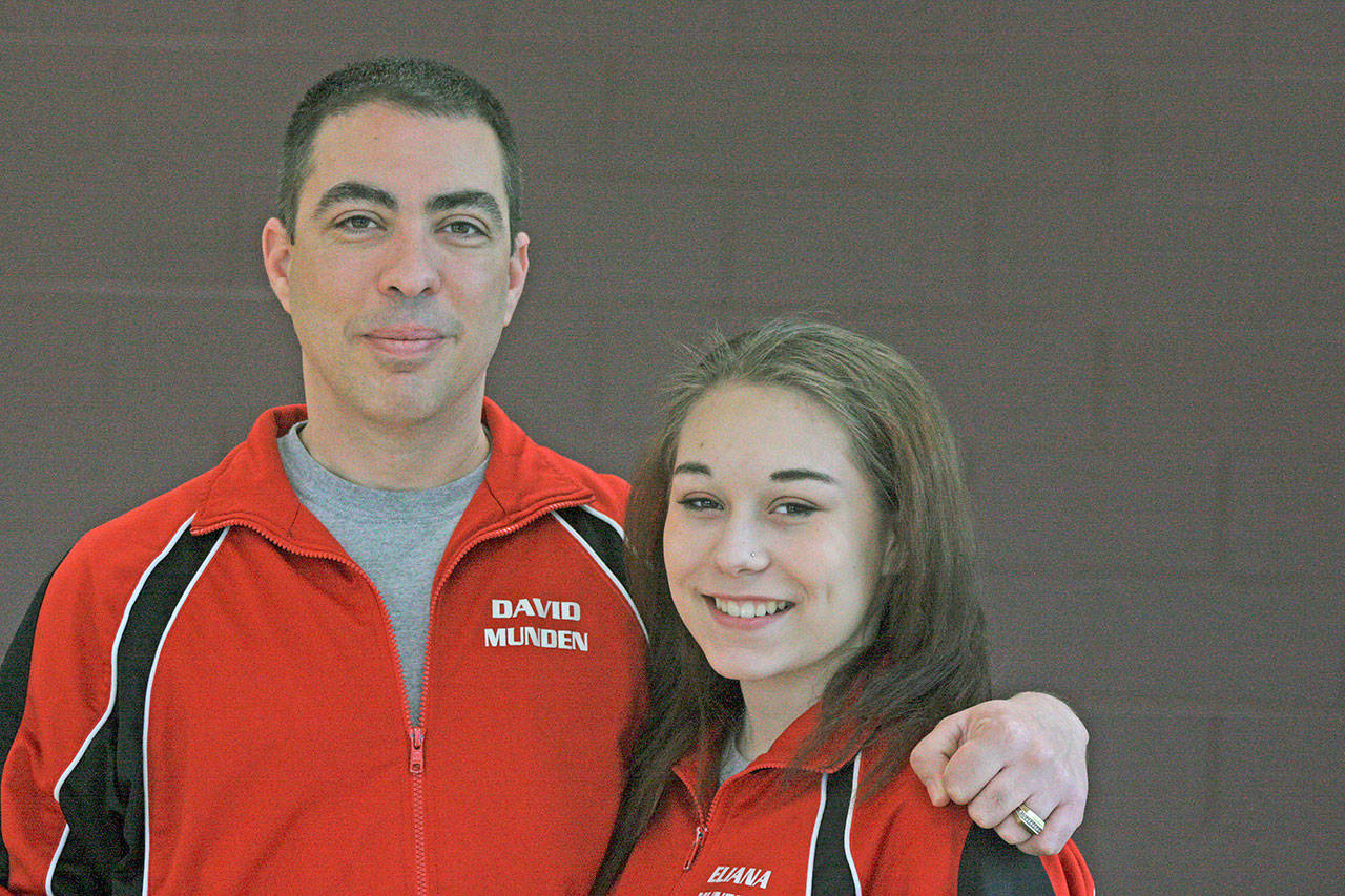 Great team: David Munden, an instructor at the Auburn Valley YMCA, has helped shape the fortunes of his daughter, Eliana, in karate. Both are preparing to join Team USA for the World Maccabiah Games this summer in Israel. MARK KLAAS, Reporter
