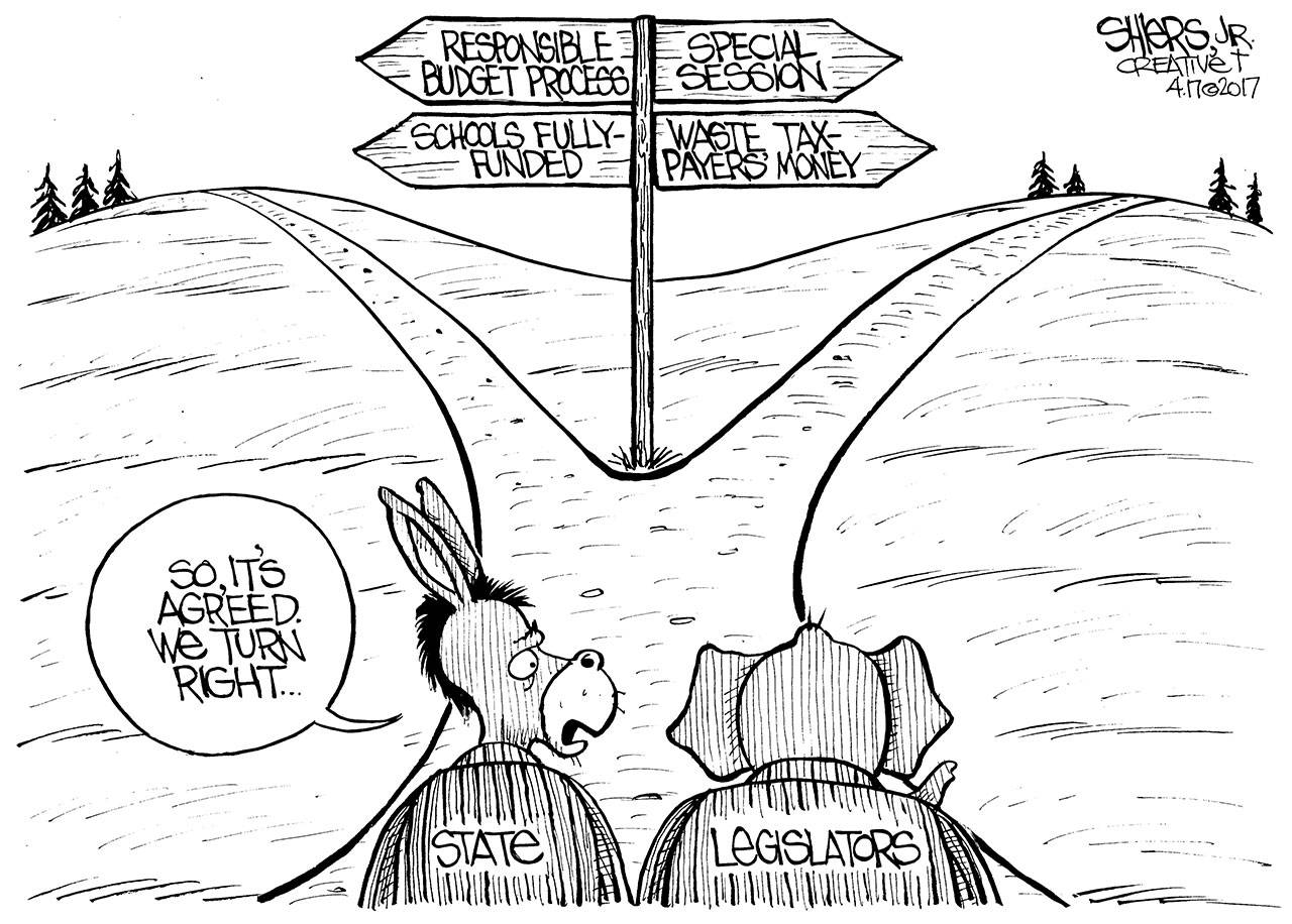 It appears the Legislature is headed for another special session to try to settle some complicated issues. Reporter cartoon/Frank Shiers