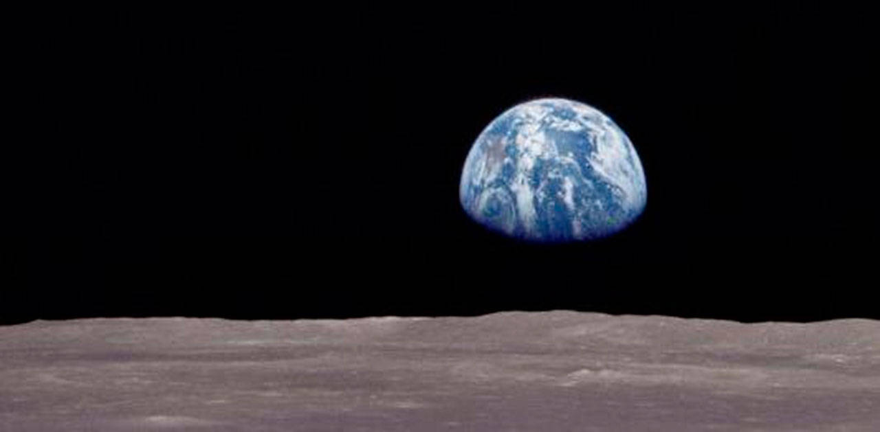“Earthrise” photo by astronaut Bill Anders during Apollo 8. COURTESY/NASA