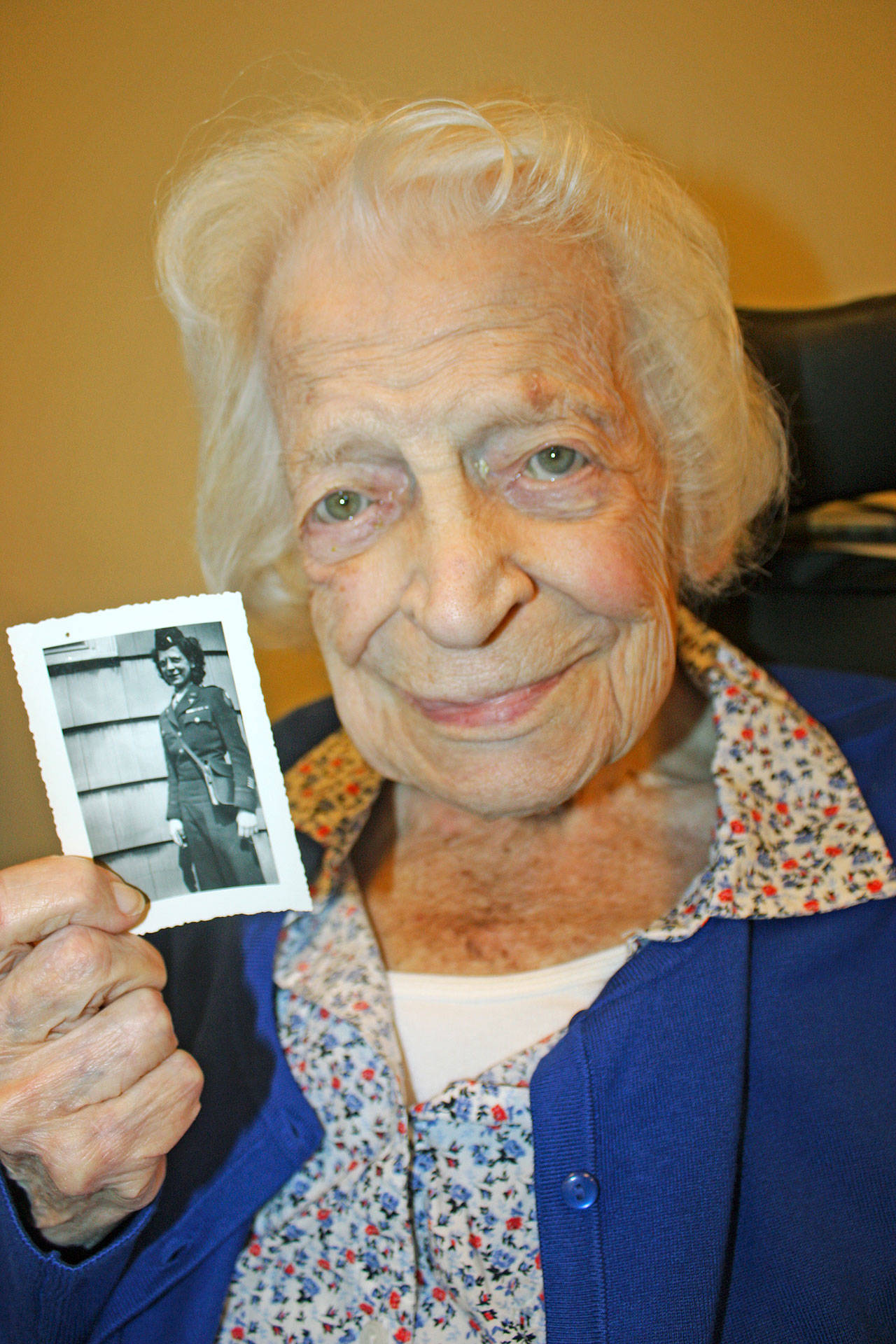 Then and now: Annie McDonald was a 24-year-old U.S. Army nurse when she began serving near the battlefields of Europe in World War II. McDonald, who grew up in Auburn, turns 100 years old on Saturday. MARK KLAAS, Auburn Reporter
