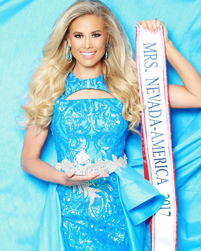 Stephanie Barrett took the Mrs. Nevada-America Pageant crown in Las Vegas on March 5. COURTESY PHOTO