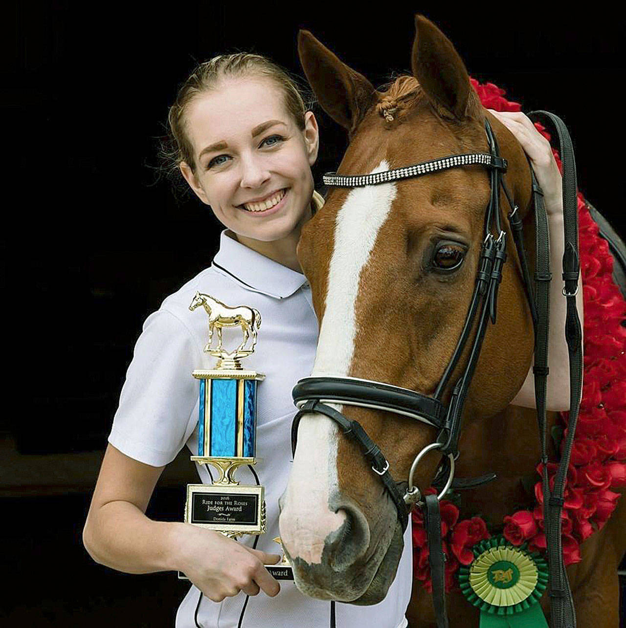 Grand champion: Kaisa Cannon with Kactus Relevation, an Anna Wetmore-owned horse, who raced at Emerald Downs until 2011. COURTESY PHOTO, Jessica Farren