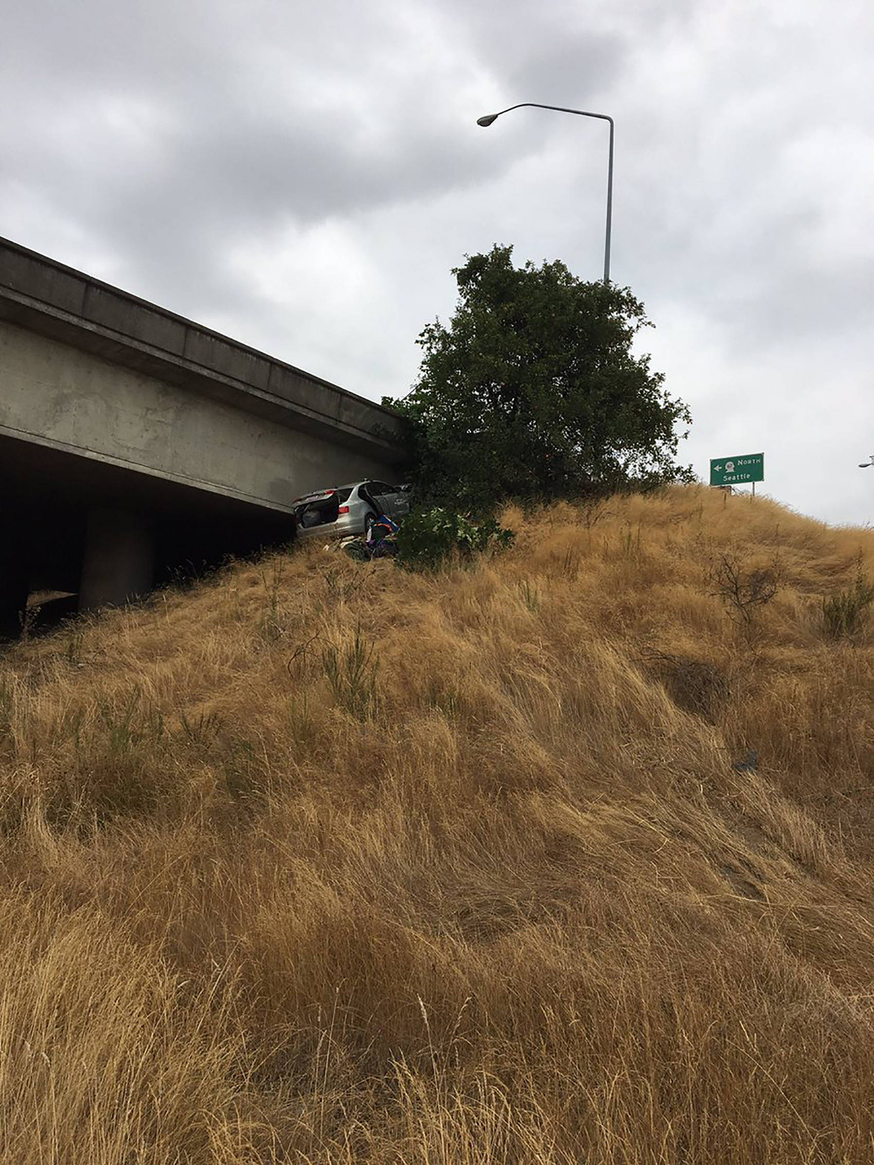 A female driver died of a medical condition while driving on State Route 167 on Friday. WSP PHOTO