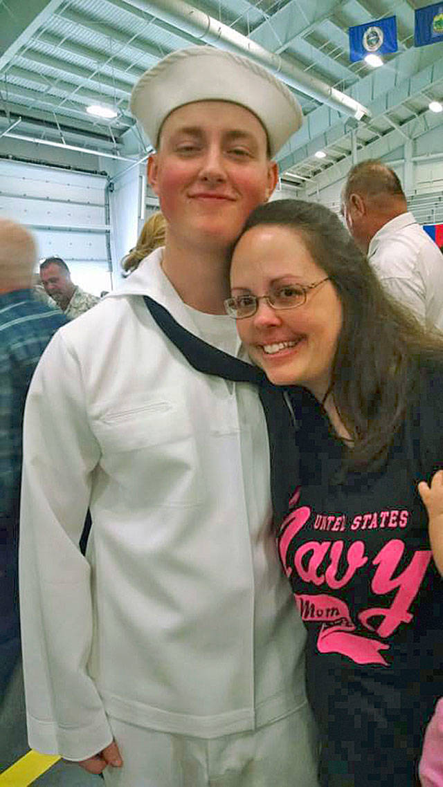 Carrie Rodriguez and her son, Jeremiah, at his Navy boot camp graduation on June 30 at Great Lakes, Illinois. COURTESY PHOTO