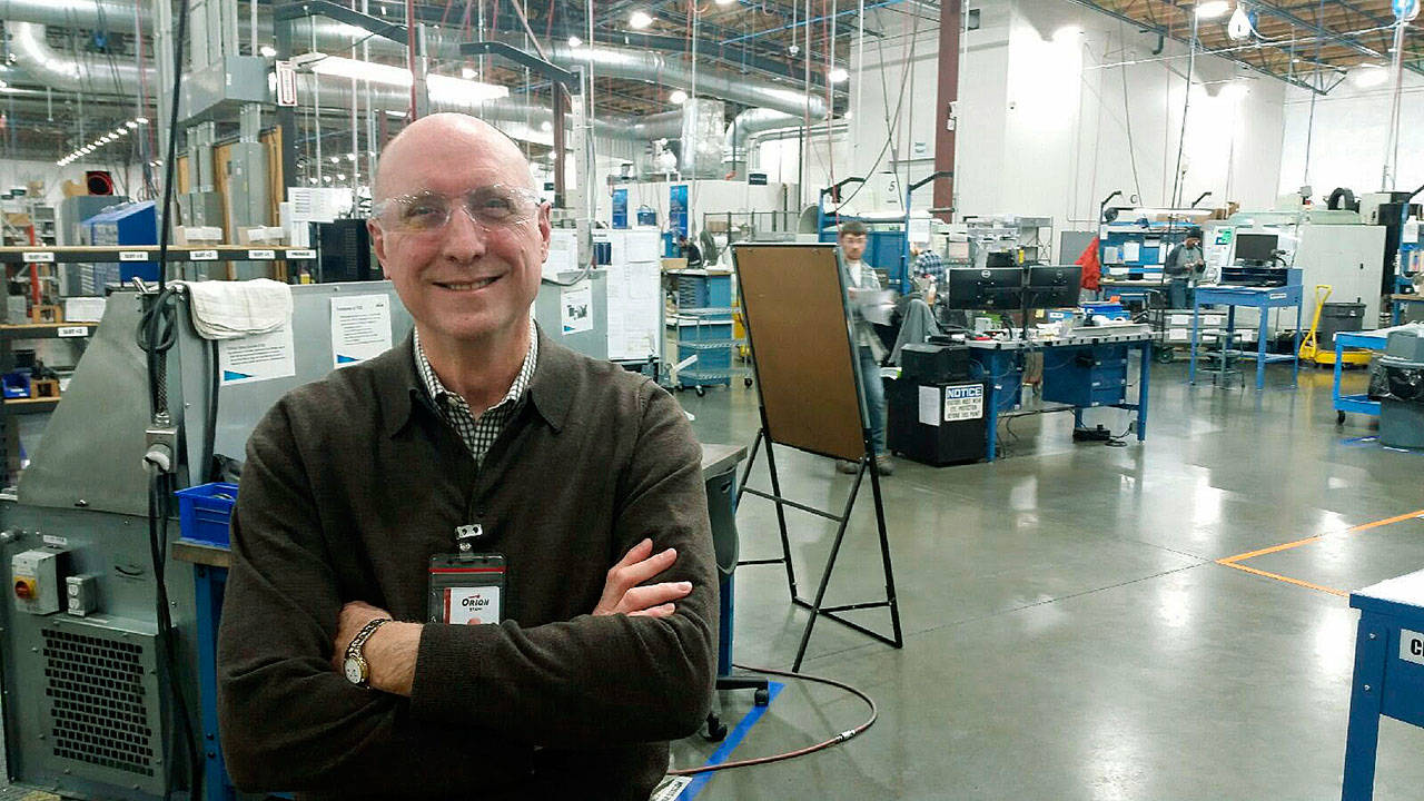 John Theisen in the manufacturing and training area of Orion Industries. ROBERT WHALE, Auburn Reporter