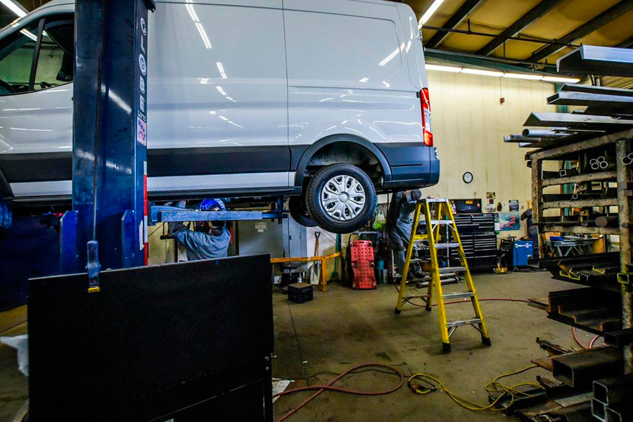 Puget Sound Energy is upgrading its fleet of 40 vehicles, converting them into cleaner-burning gas/electric hybrids. COURTESY PHOTO