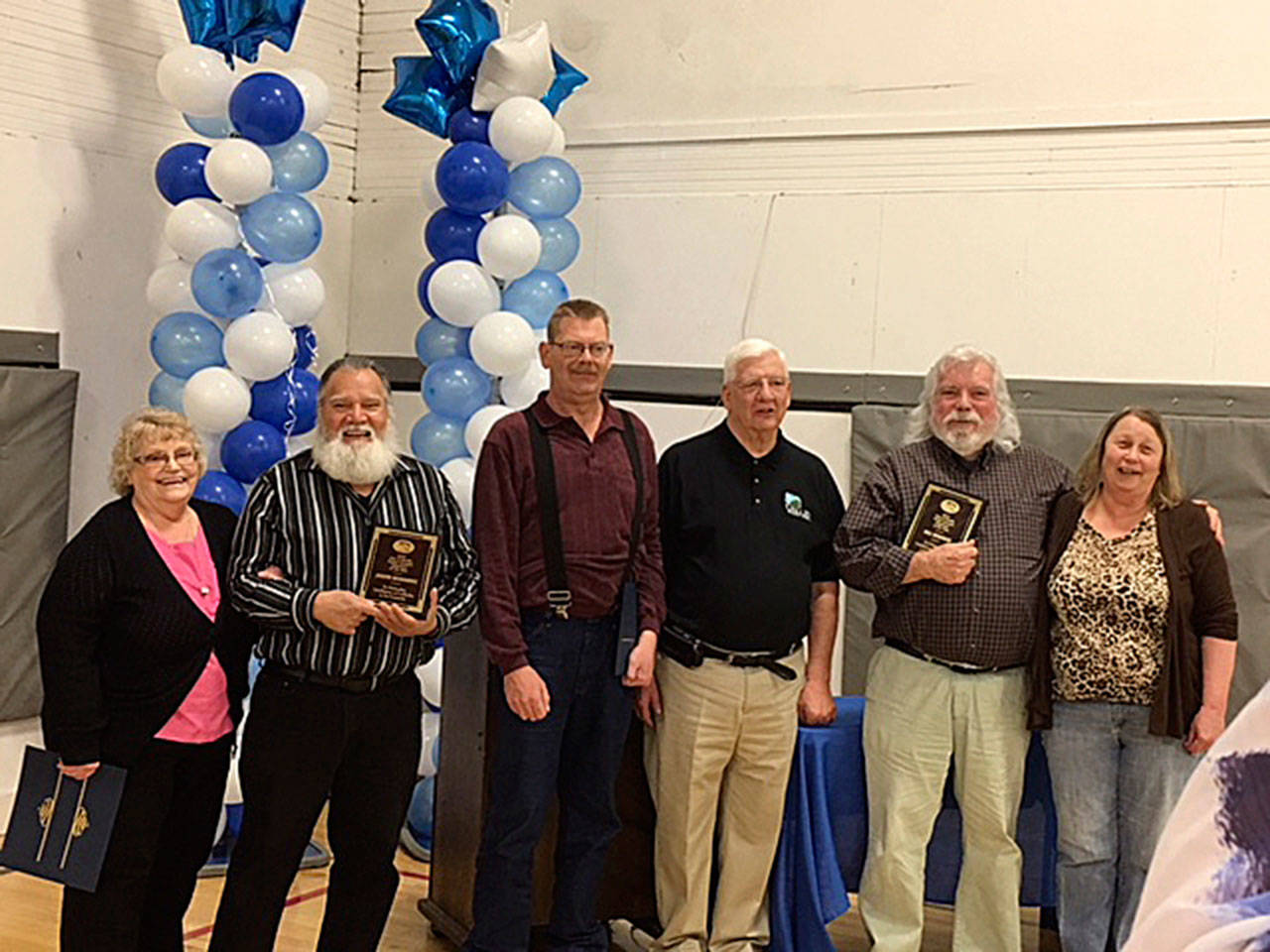 The City of Pacific recently honored some of its top volunteers: from left, Shirley Thomson, Joseph Hernandez, Brian Perkins, Frank Emrich, Bill Bergman and Terry Fahrenkrug. Not picture is John Baxter. COURTESY PHOTO