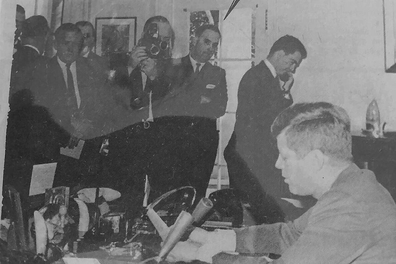 Harold Hill was in Austin, Texas, on Nov. 22, 1963, setting up communications for President Kennedy’s next scheduled stop when he learned of JFK’s assassination in Dallas. PHOTO, Auburn Globe