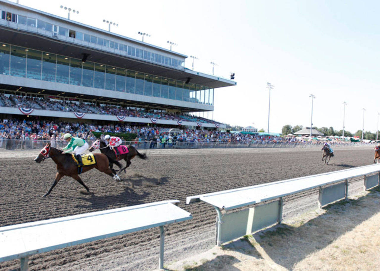 Bella Mia captures the 2017 Washington Cup Juvenile Fillies. COURTESY TRACK PHOTO