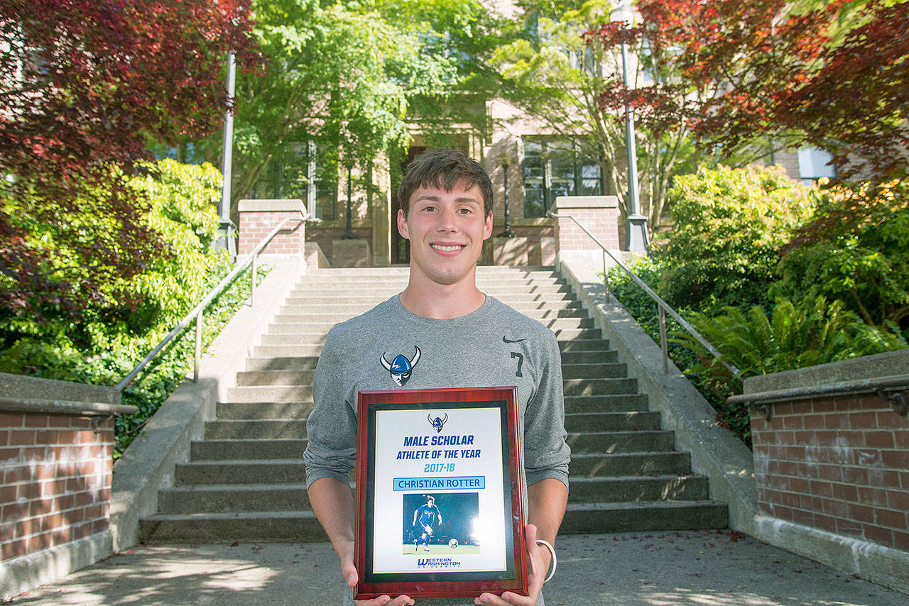 Western Washington University’s Christian Rotter earned a Male Scholar Athlete of the Year Award. COURTESY PHOTO, WWU Athletics