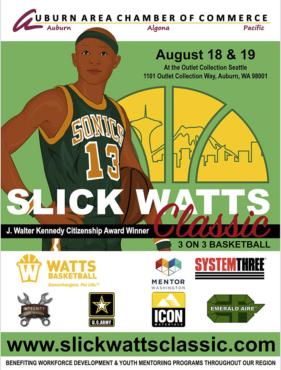 Inaugural Slick Watts 3on3 to tip off Aug. 18-19 in Auburn