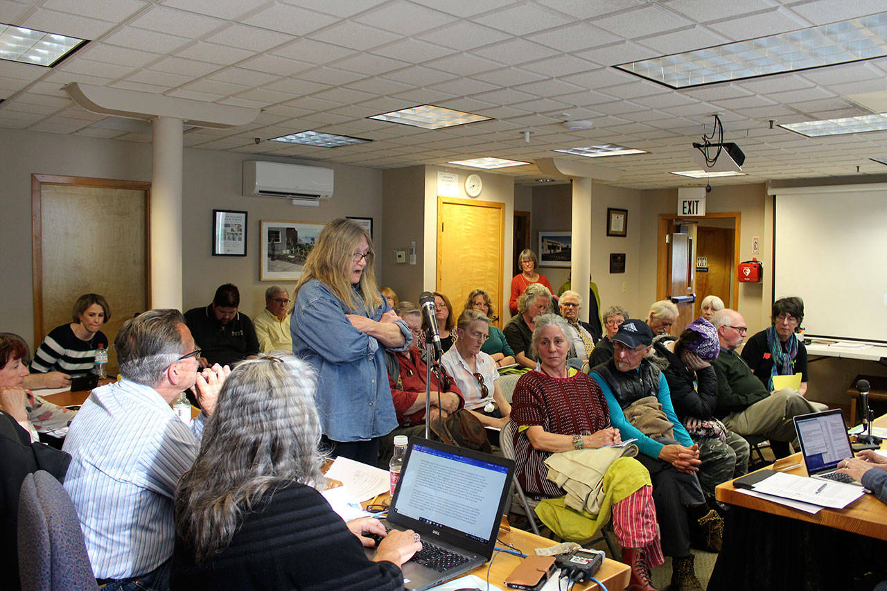 Many residents spoke negatively about Police Chief David Marks at a Langley City Council meeting Monday evening. Two weeks earlier, public comments were overwhemingly positive. Photo by Patricia Guthrie/Whidbey News Group