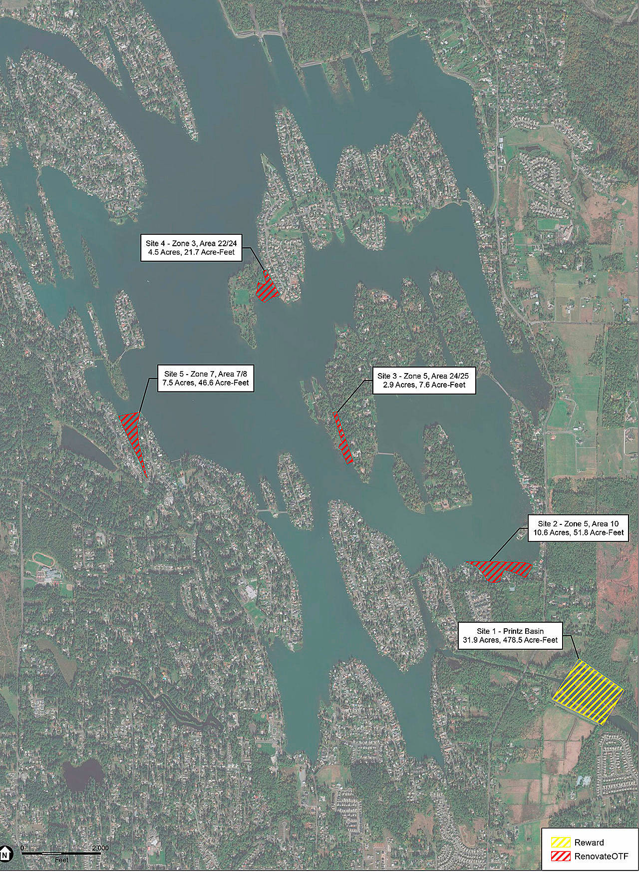 The areas designated to receive treatment are marked on the map. COURTESY, Cascade Water Alliance