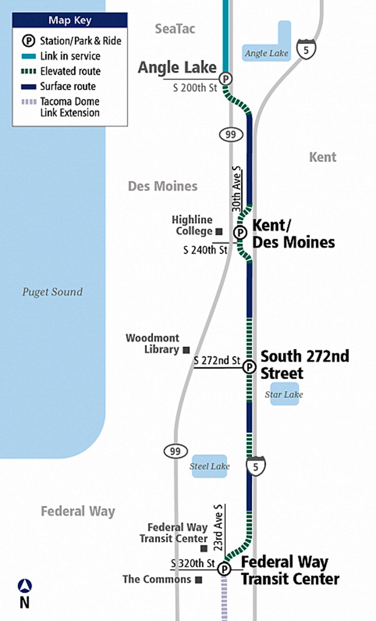 Federal Way light rail extension costs jump by $460 million