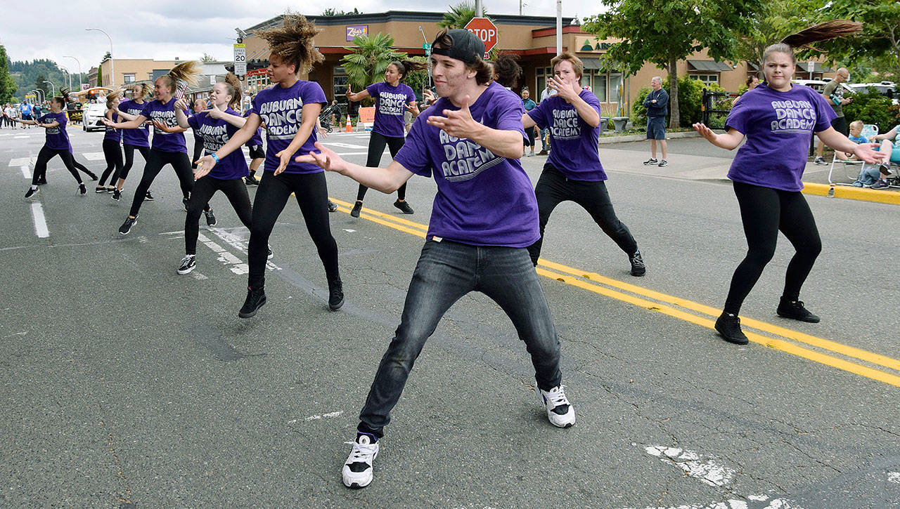 Auburn Dance Academy performs in the AuburnFest parade down Main Street last Saturday. RACHEL CIAMPI, Auburn Reporter