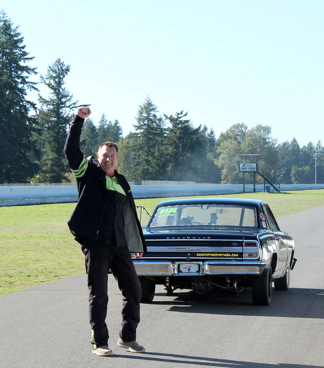 Ron Buckholz and his ‘64 Chevy Chevelle Malibu after making history. OLIVIA SULLIVAN, Federal Way Mirror