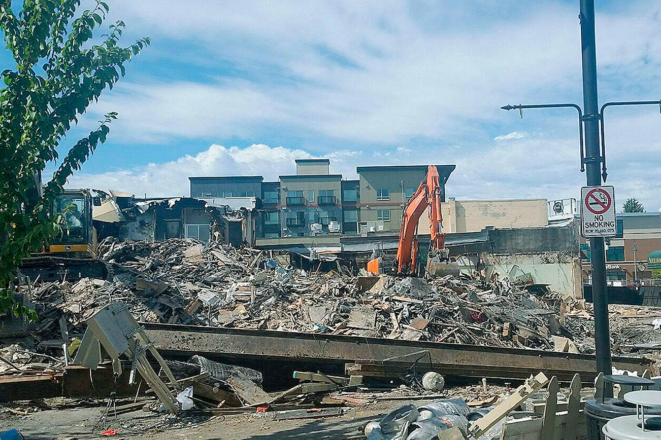 Crews demolished and removed what was left of the fire-ravaged Heritage Building in downtown Auburn in September. ROBERT WHALE, Auburn Reporter