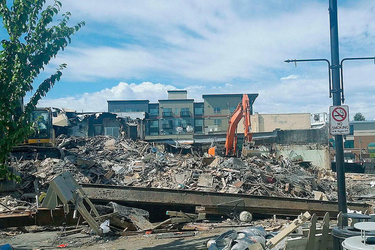 Crews demolished and removed what was left of the fire-ravaged Heritage Building in downtown Auburn in September. ROBERT WHALE, Auburn Reporter