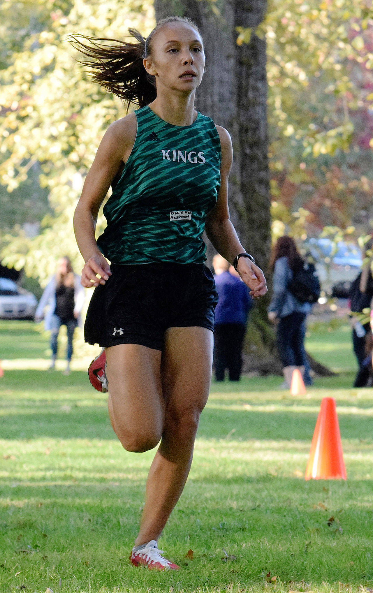 Muckleshoot Tribal School’s Rosalie Fish darts to victory in the All-City meet at Isaac Evans Park on Oct. 10. RACHEL CIAMPI, Auburn Reporter