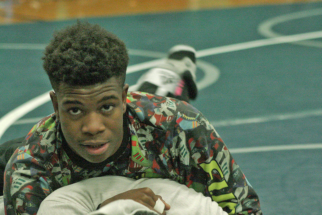 Auburn Riverside lightweight 
Yusef Nelson, last year’s state runner-up, is one of the top returning wrestlers in the North Puget Sound League 
this season. 
MARK KLAAS, Auburn Reporter
