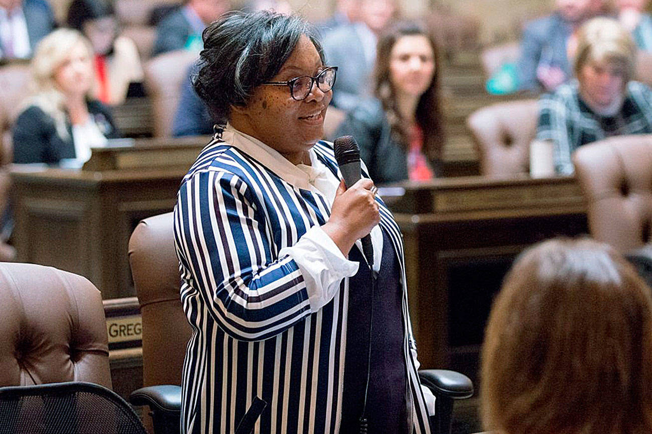 Rep. Debra Entenman, D-Kent, on the House floor. COURTESY PHOTO, Washington State Legislature