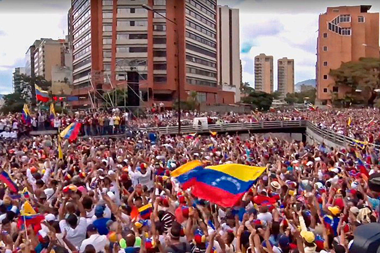 Protest in Caracas, Venezuela, on Jan. 23, 2019. wikimedia/Voice of America