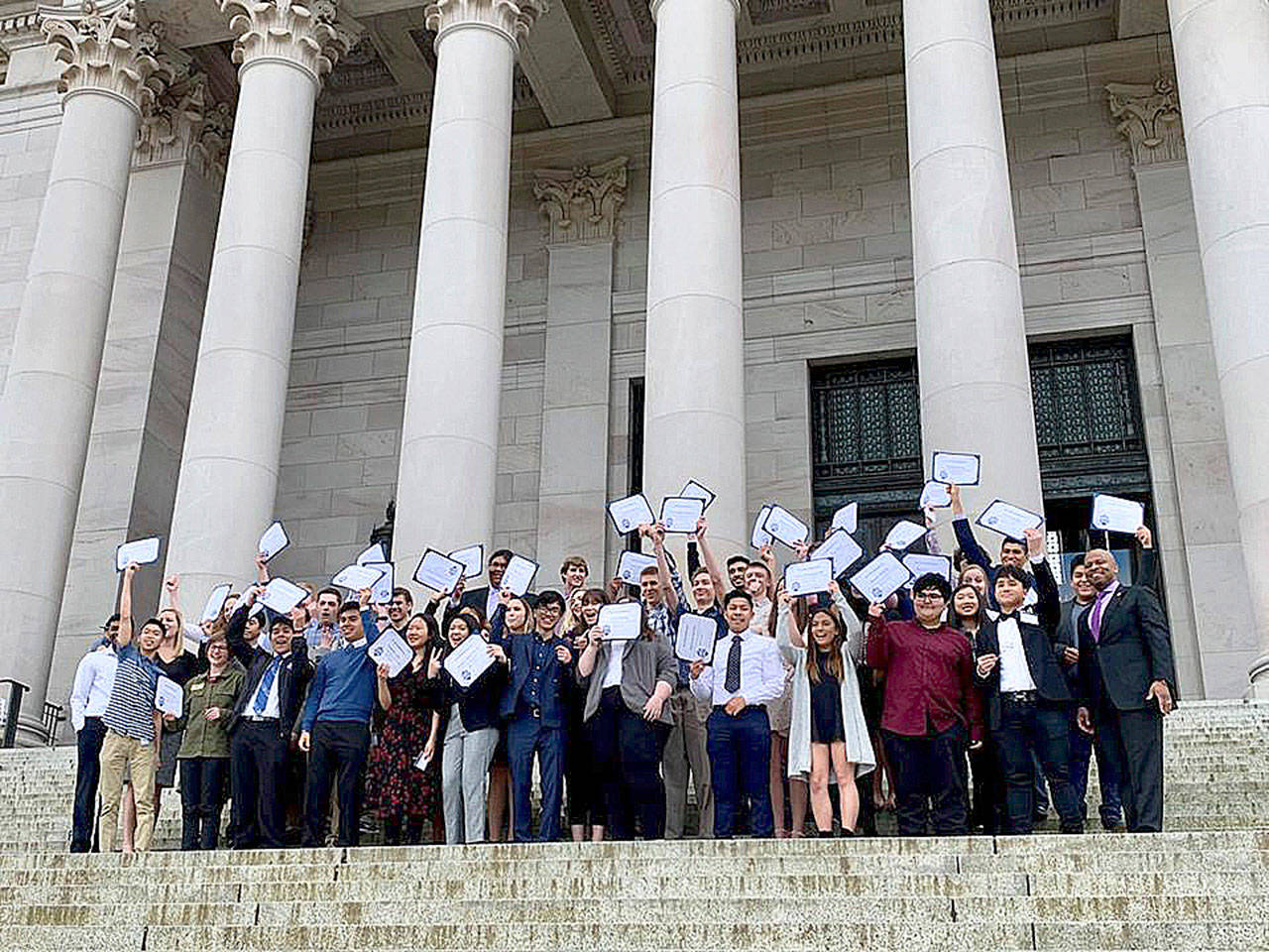 High school seniors from across the state participate in Washington STEM Signing Day on Friday in Olympia. COURTESY PHOTO, Washington STEM