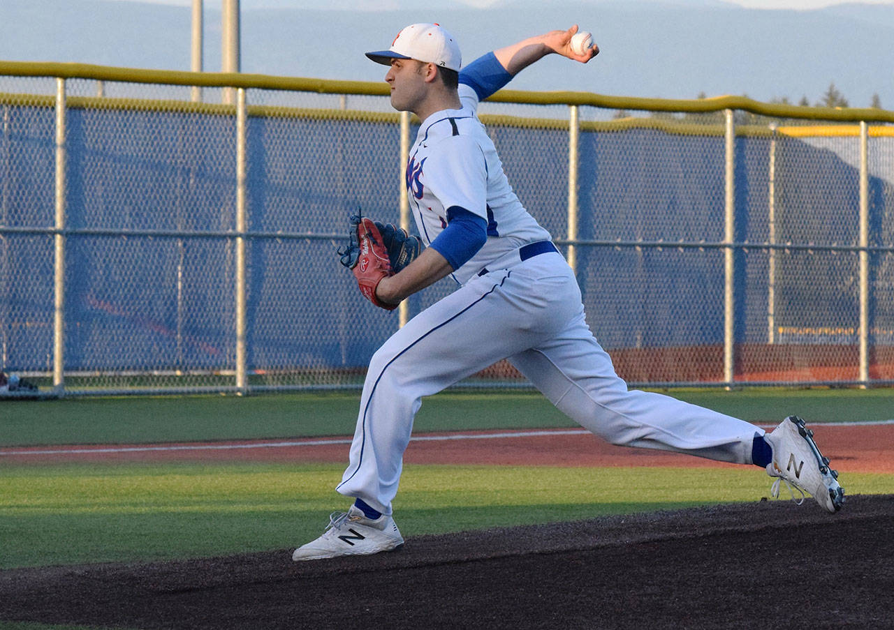 Auburn Mountainview’s Nate Weeldreyer was dominant again on April 24, striking out 13 Enumclaw batters in a 7-2 win. RACHEL CIAMPI, Auburn Reporter