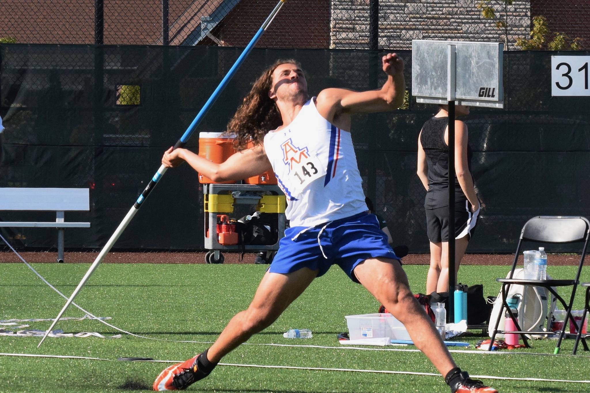 Auburn Mountainview’s Anthony Gonzales was at his best Wednesday, throwing a school-record 185 feet to take the NPSL javelin title. RACHEL CIAMPI, Auburn Reporter
