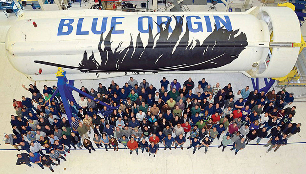 Blue Origin employees inside the company’s Kent headquarters. COURTESY PHOTO, Blue Origin