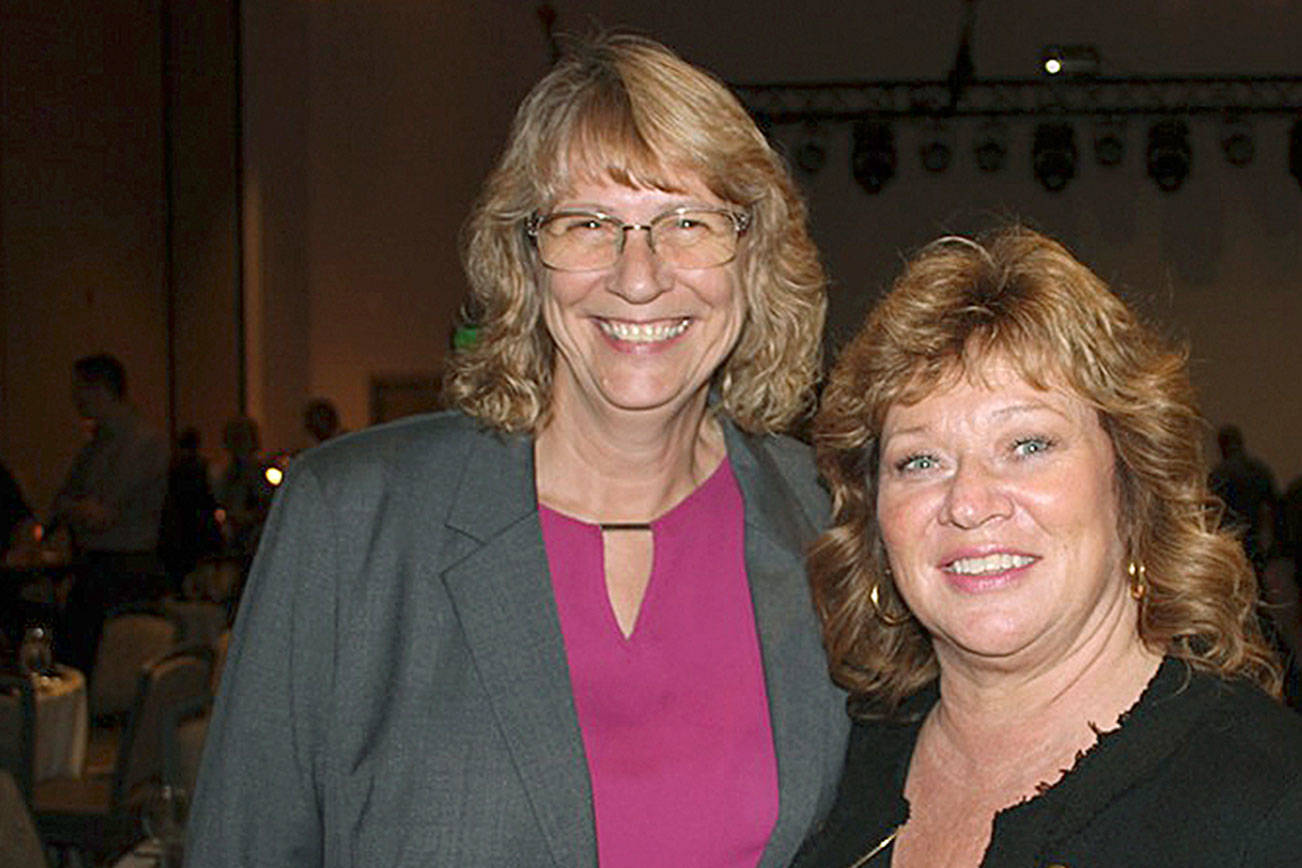 Pacific Mayor Leanne Guier, left, and Auburn Mayor Nancy Backus, the past two winners of the Bill Kyle Service Award. COURTESY PHOTO, Chamber