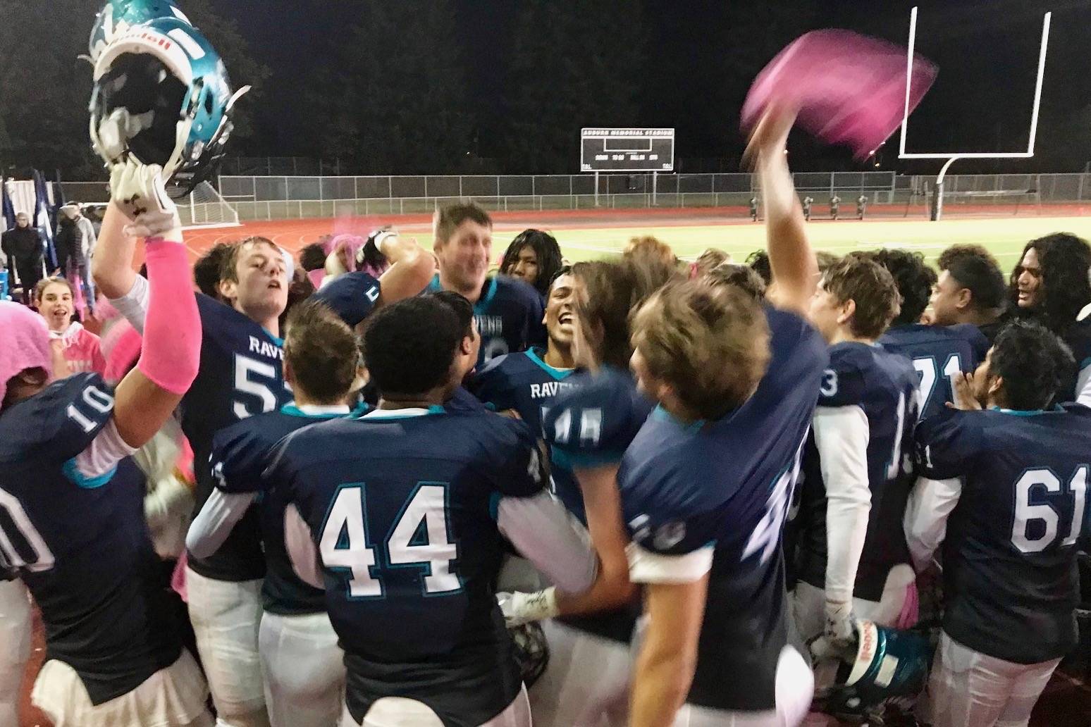 Auburn Riverside players and fans revel in the win against Kentridge on Friday night. MARK KLAAS, Auburn Reporter