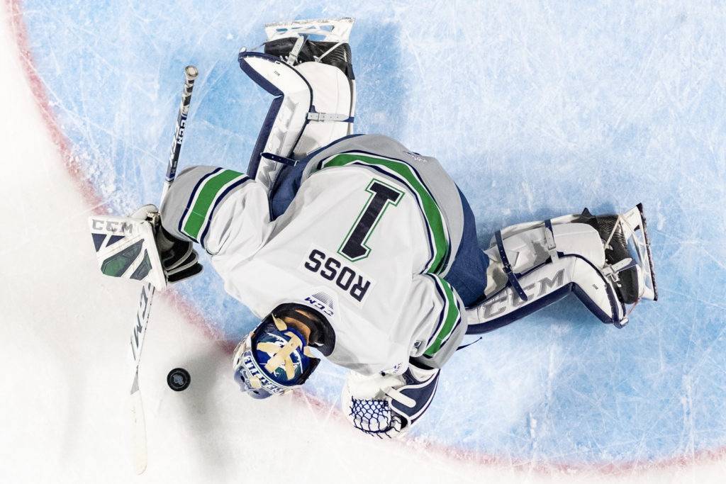 Seattle goalie Roddy Ross. COURTESY PHOTO, Brian Liesse, T-Birds