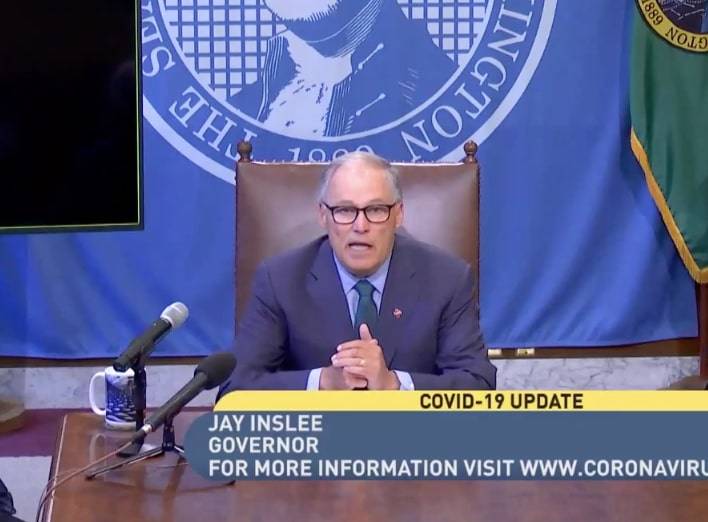 Screenshot from Gov. Jay Inslee’s announcement May 1, 2020.