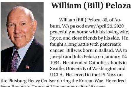 Obituary: William “Bill” Peloza