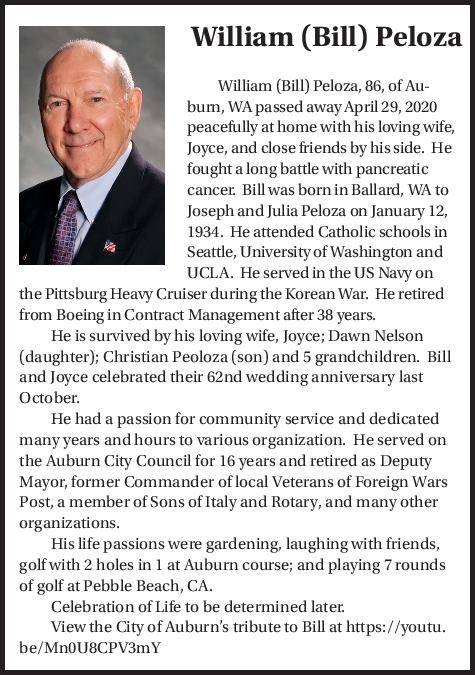 Obituary: William “Bill” Peloza