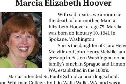 Obituary: Marcia Elizabeth Hoover