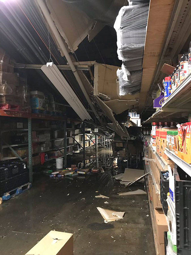 A roof partially collapsed on Thursday, May 14, in the stocking area of the Auburn Safeway store. COURTESY PHOTO, Valley Regional Fire Authority