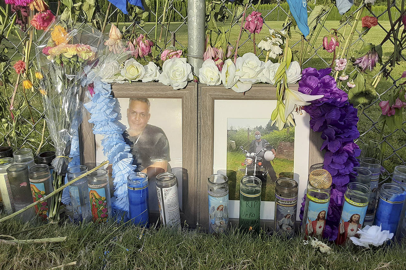 Memorial for homicide victim Hiram Figueroa at Brannan Park, 1019 28th St. NE, Auburn. Robert Whale/Auburn Reporter