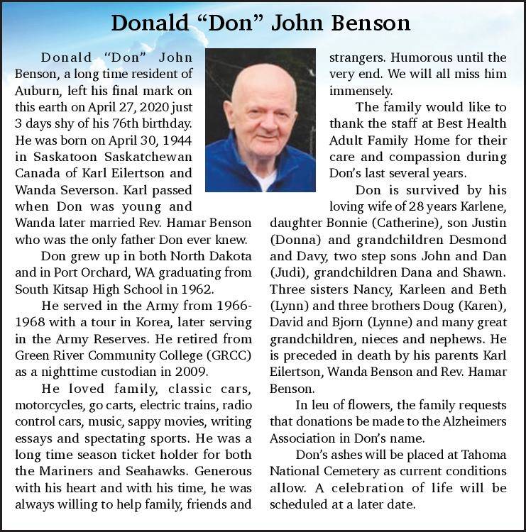 Donald John Benson | Obituary