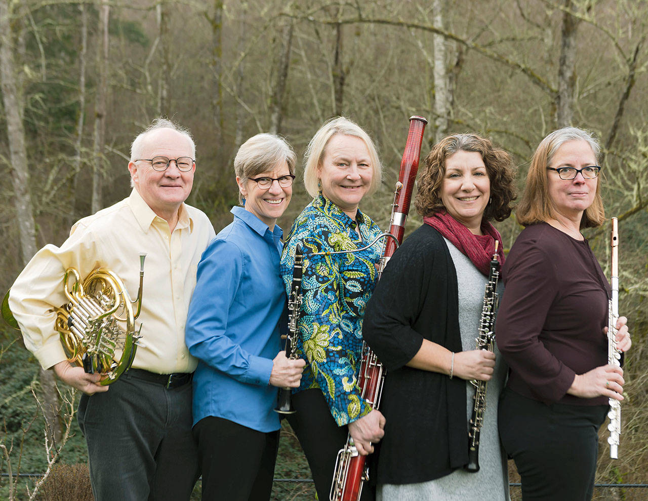 Auburn Symphony Orchestra’s talented lineup includes, from left, Rodger Burnett, Jennifer Nelson, Mona Butler, Shannon Spicciati, Wendy Wilhelmi. COURTESY PHOTO