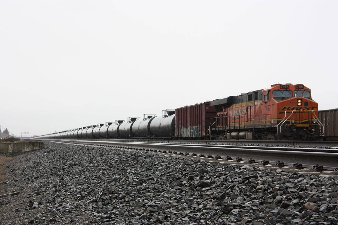 A BNSF train sits in the Auburn Trainyard in January 2020. Aaron Kunkler/Sound Publishing